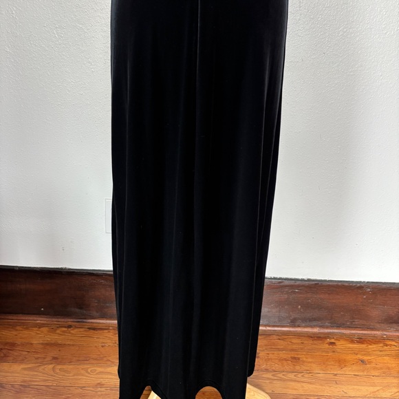 Vintage 90s Black Velvet Goth Witchy Maxi Dress - Picture 5 of 12